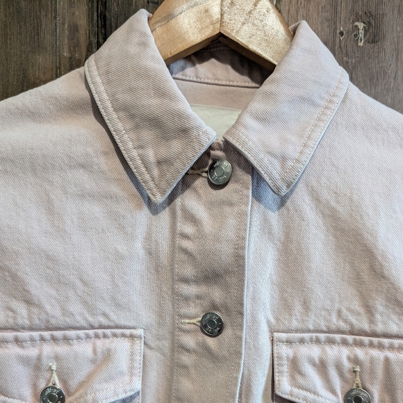 Wilfred Blush Pink Minimalist Cropped Denim Jacket, Size XXS - Picture 4 of 13
